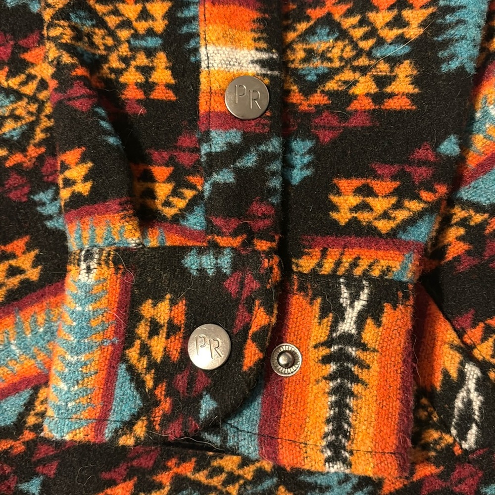 Powder River Outfitters Wool Aztec Jacquard Shirt Jacket - Picture 5 of 8